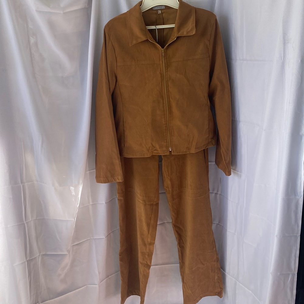 Cortelle camel color pants suit